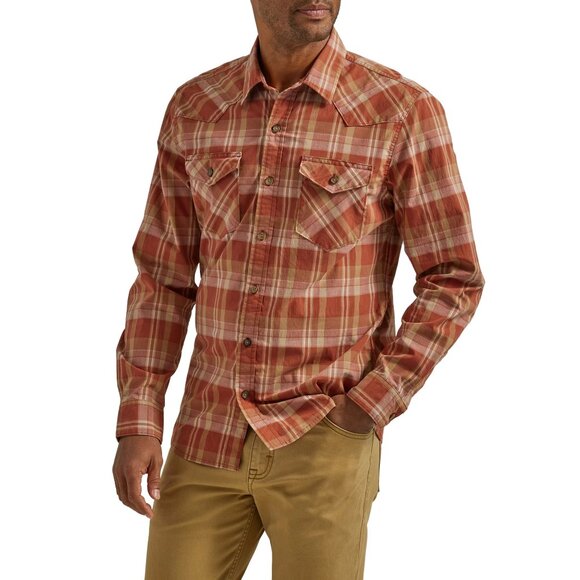 Wrangler Other - Wrangler Mens Slim Fit Long Sleeve Woven Shirt Plaid Size S, L Pockets